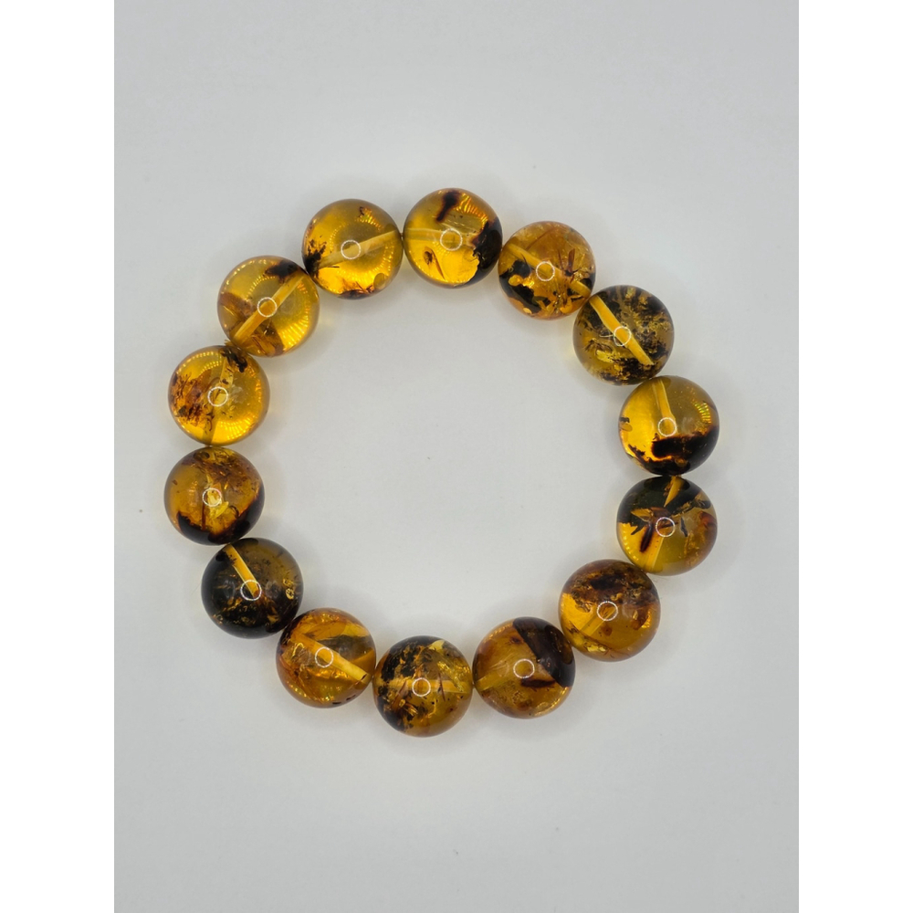 Baltic Amber 16mm Bead Bracelet Genuine Natural Honey Amber NWT
